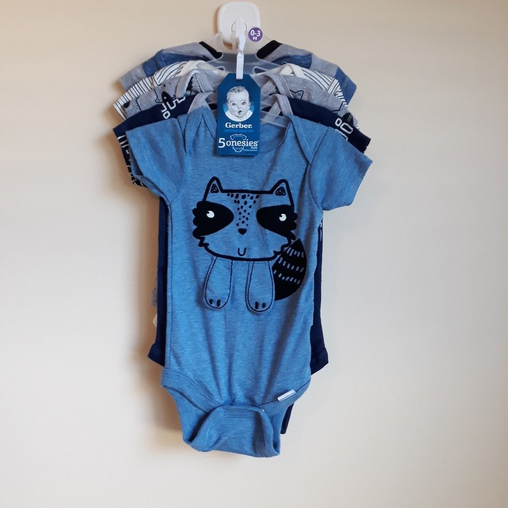 Gerber Baby boy's 5 Pack Short Sleeve Onesies
